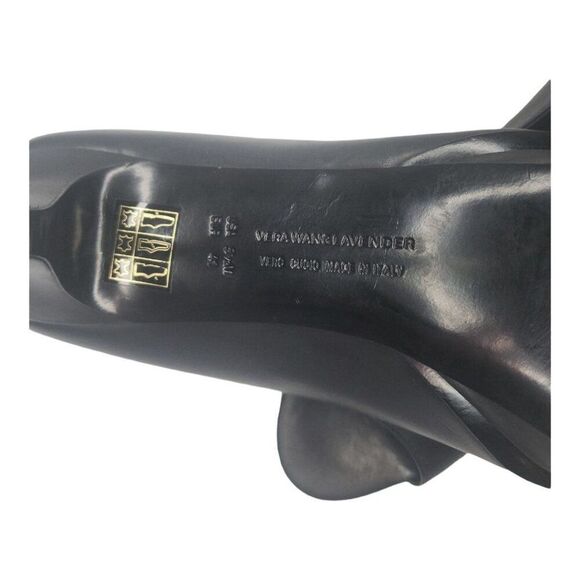 Vera Wang Pumps Women Sz 9.5 M Lavender Leather Stiletto Black Workwear - Picture 7 of 9